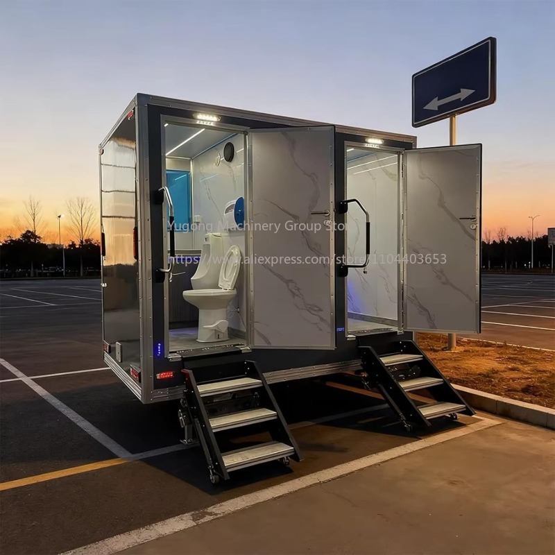 Portable Camp Toilet - Draagbare toilettrailer Luxe draagbare badkamerttrailer Camping