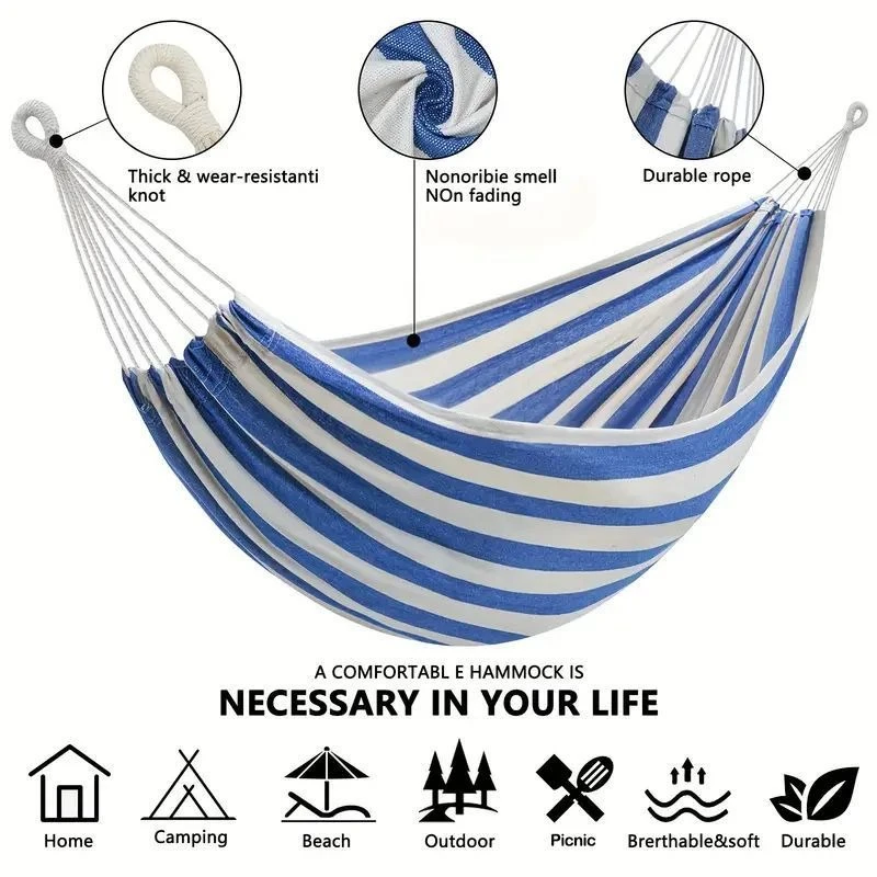 Outdoor Camping Hammock - Canvas hangmat zonder houten stokken, voor