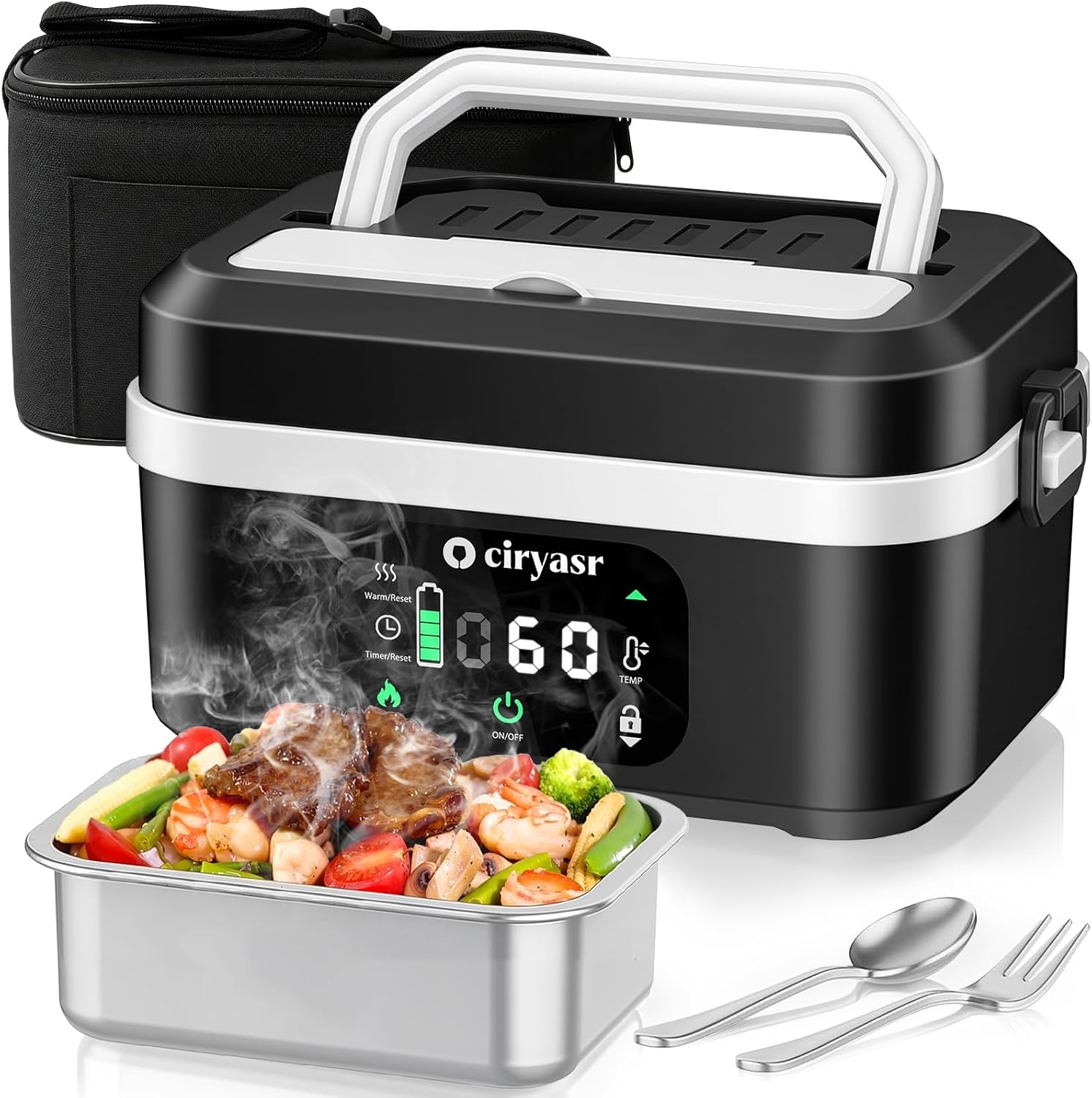 Outdoor Camping Activities - Krachtige elektrische lunchbox, 1,35L 20000mAh batterij-aangedreven