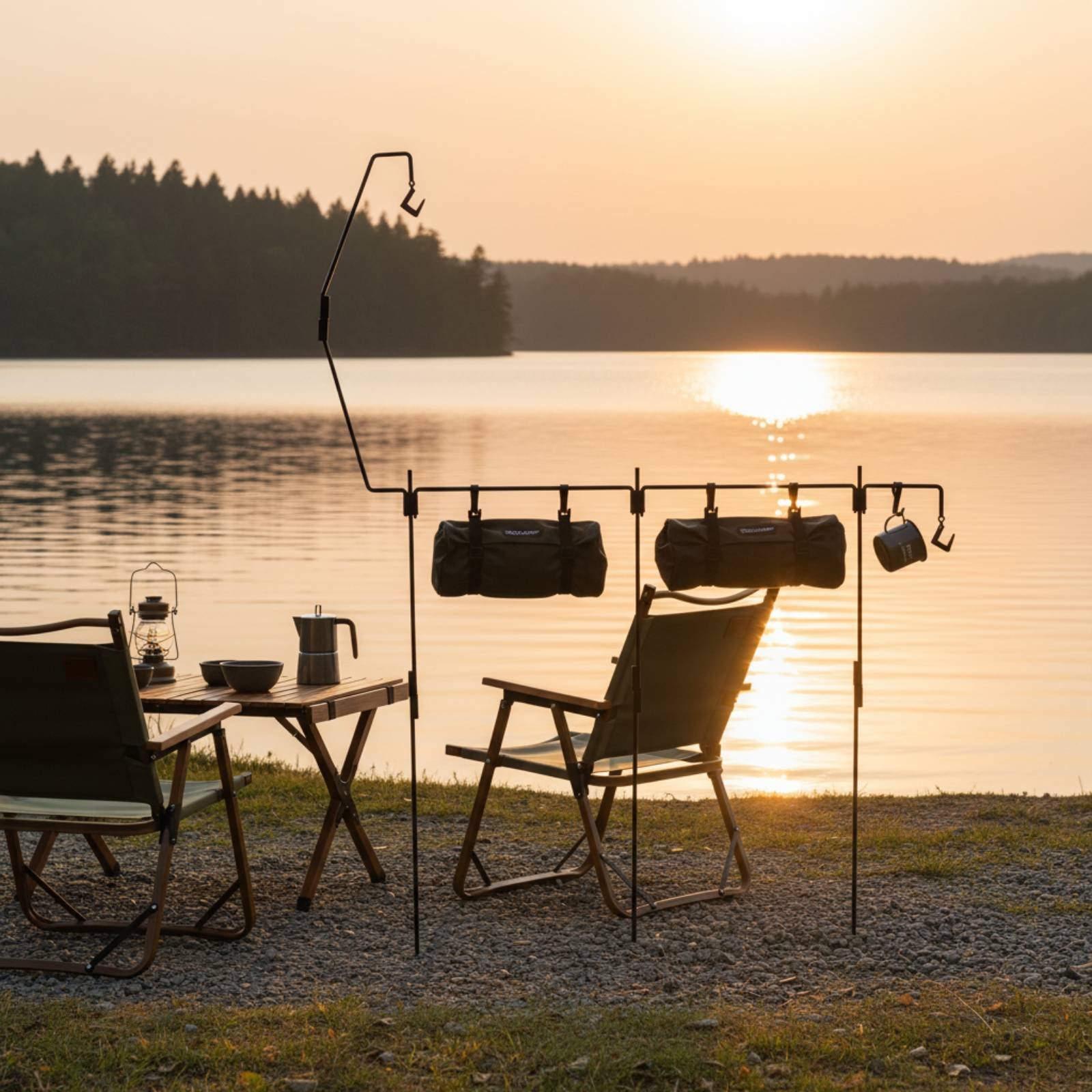 Kitchen Outdoor Camping - Campinglantaarnstandaard Eenvoudig te monteren Campinglichtpaal Kampeerkeukenhangerstandaard