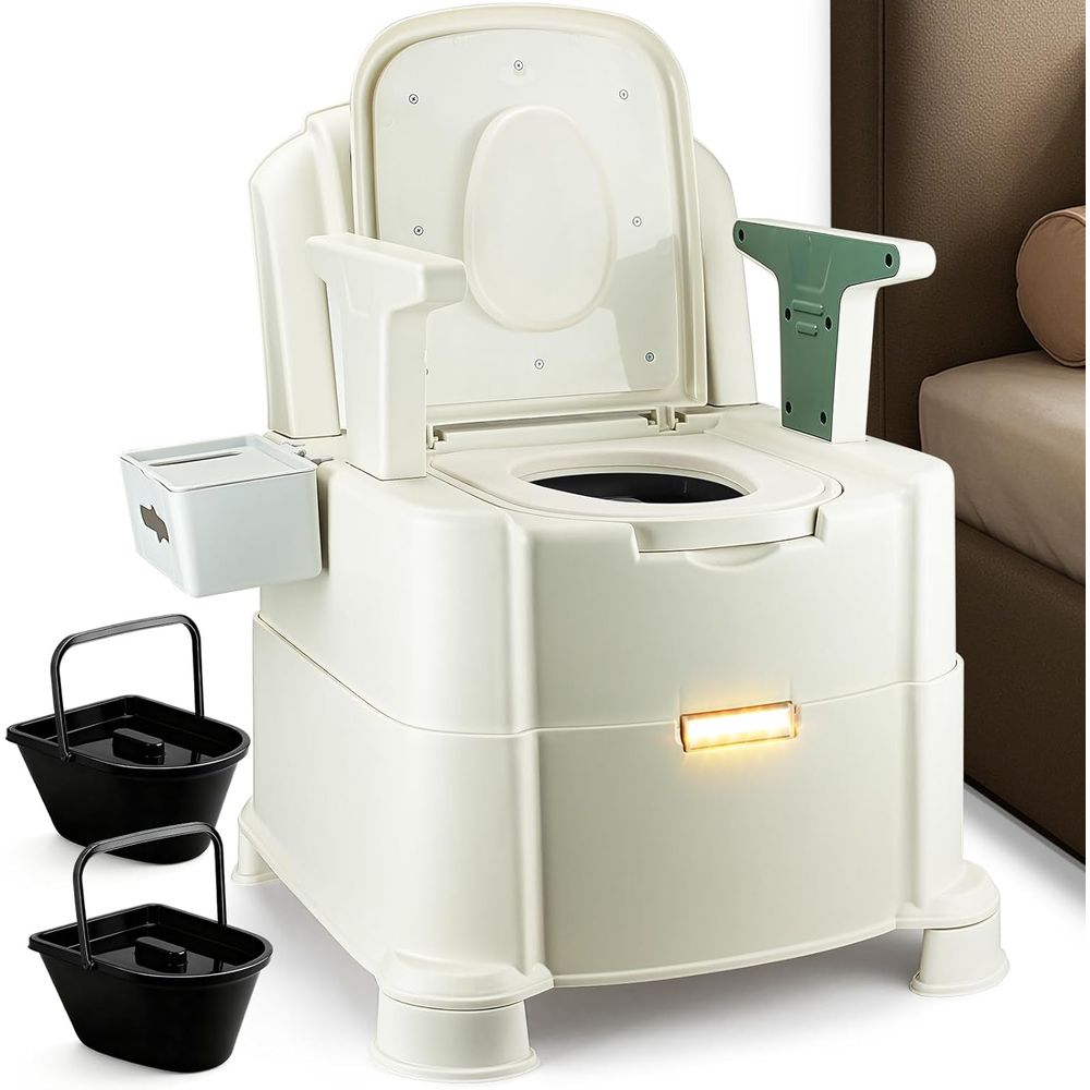 Portable Camp Toilet - Nachtkastje-toilet, 500 lbs zwaarbelastbaar en verbeterd