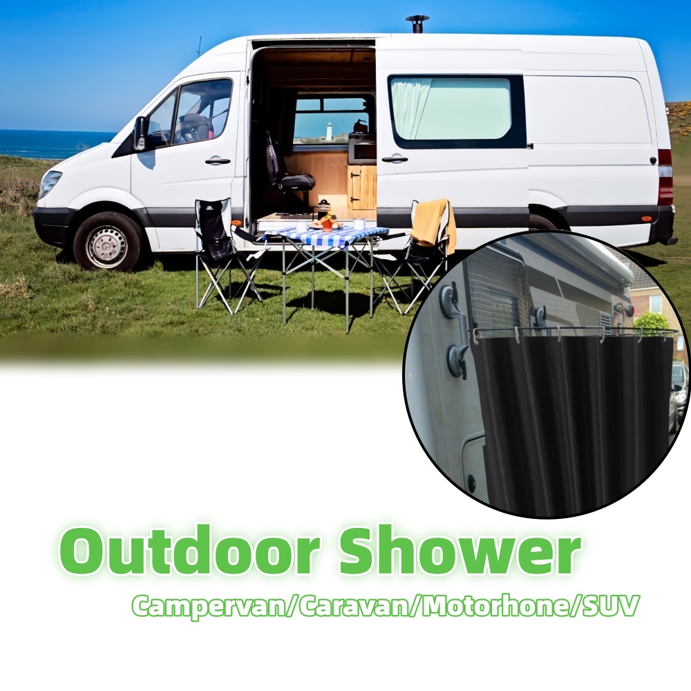 Outdoor Camping Showers - Outdoor Camping Douchegordijn Met Zuignappen Staaf