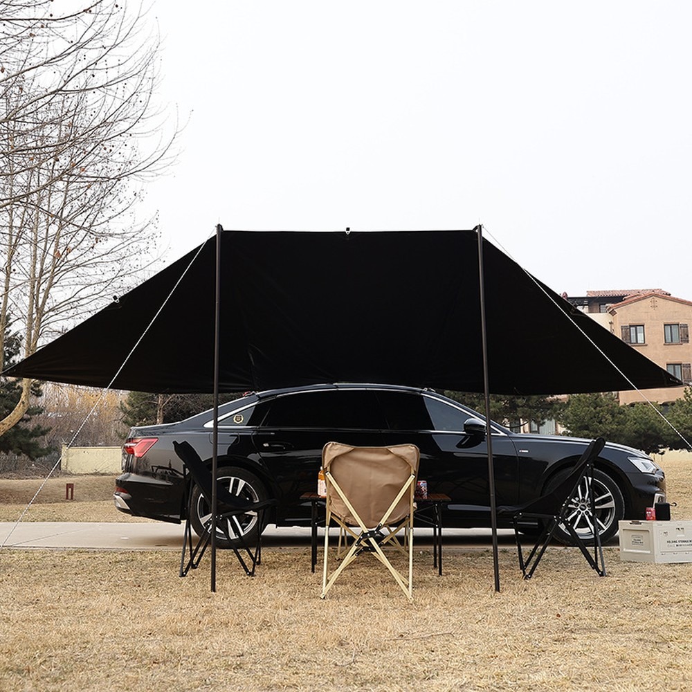 Koude titaniumzwarte vinyl aut - Outdoor Camping Car Tail Tent recensie en prijs