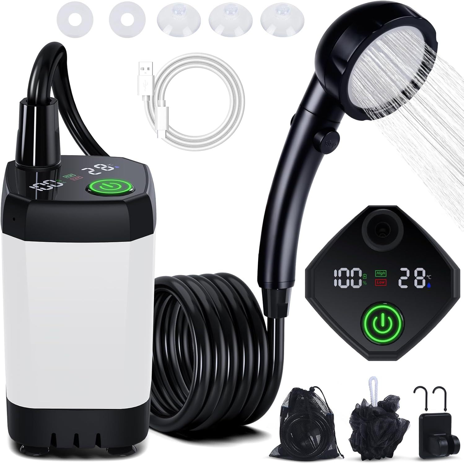 Draagbare zelf-aanzuigende ele - Outdoor Camping Showers recensie en prijs