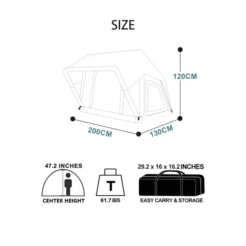 Opblaasbare daktent voor buite - Outdoor Camping Inflatable Tent recensie en prijs