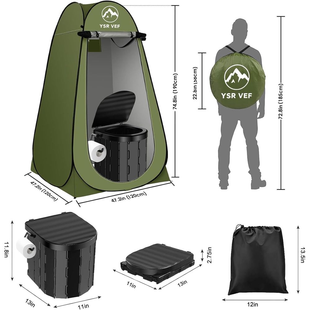 Draagbare toilettas, kampeerto - Portable Camp Toilet recensie en prijs