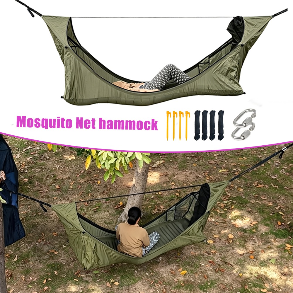 Platte hangmat met klamboe Sch - Outdoor Camping Hammock recensie en prijs
