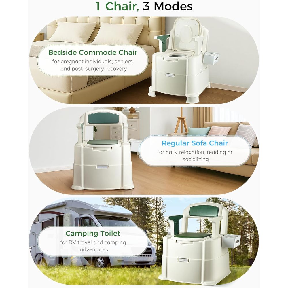 Nachtkastje-toilet, 500 lbs zw - Portable Camp Toilet recensie en prijs