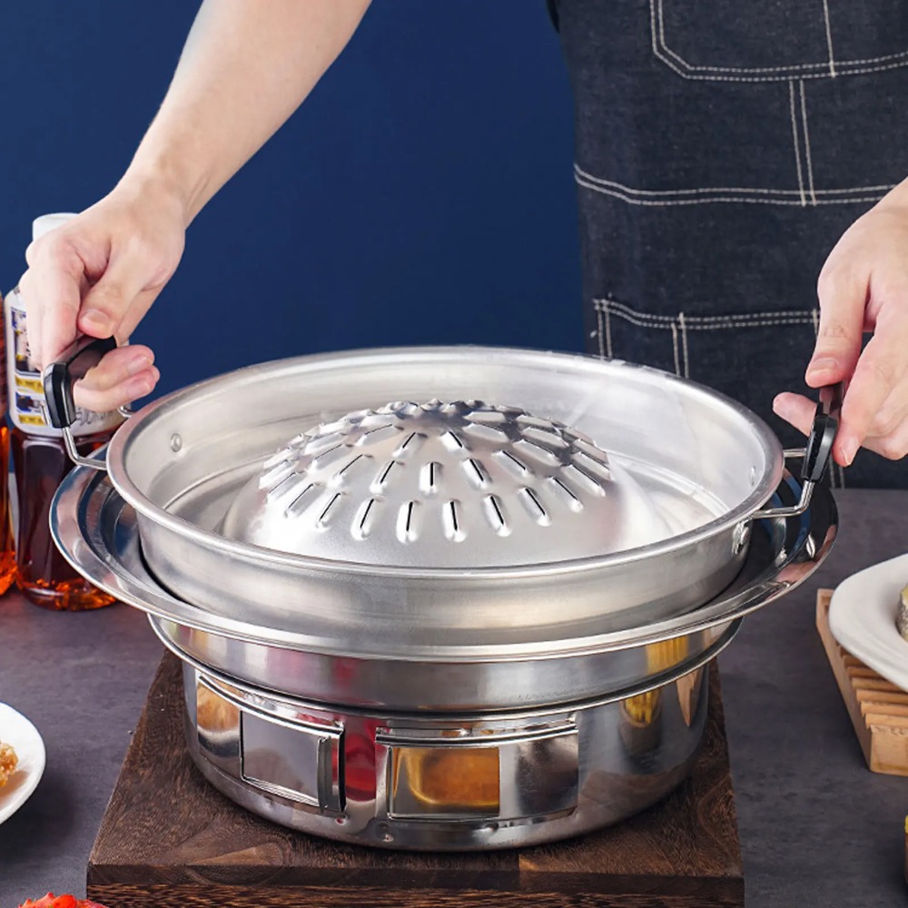 2-in-1 Hot Pot Grill Pan Anti- - Kitchen Outdoor Camping recensie en prijs