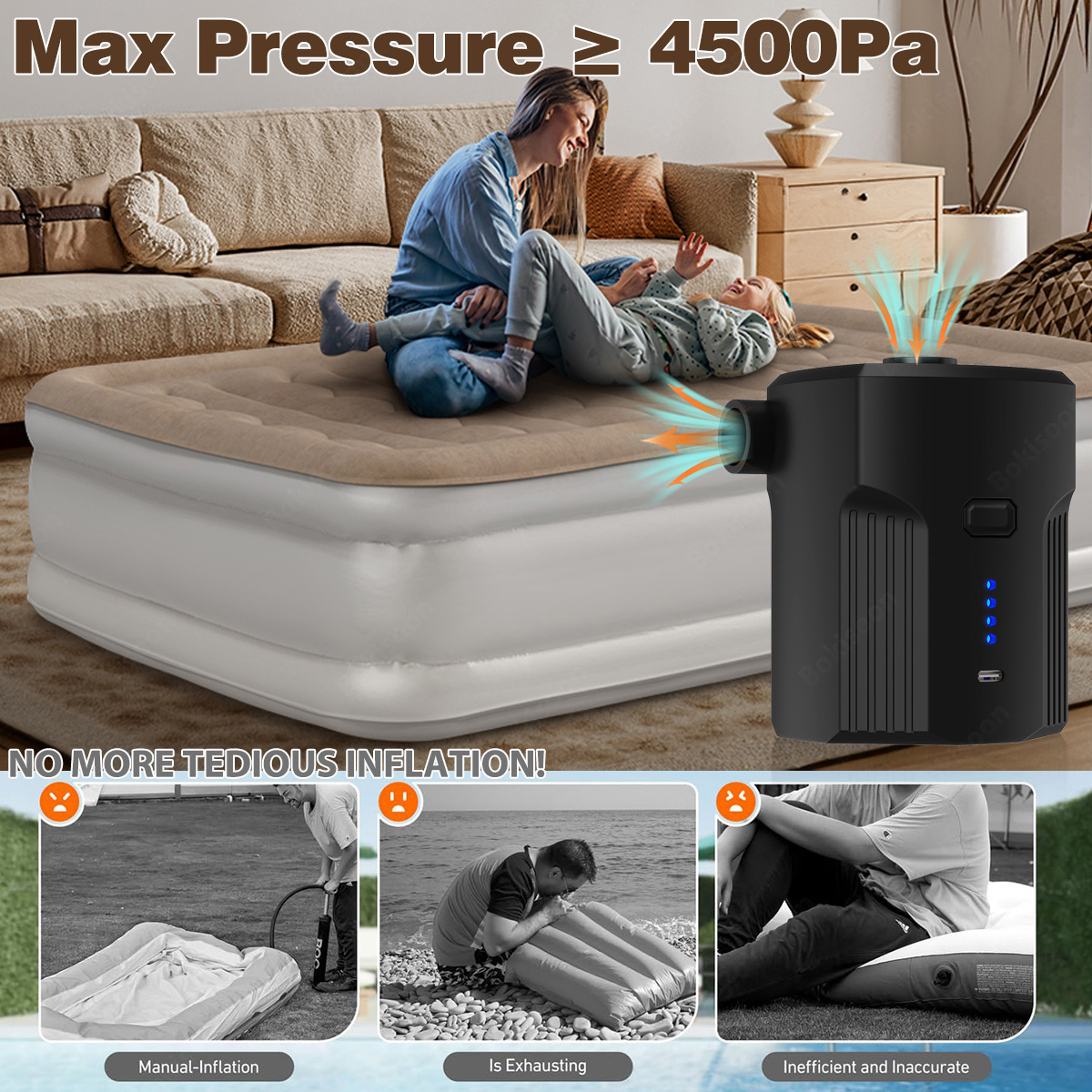Draagbare elektrische luchtpom - Inflatable Mattress recensie en prijs